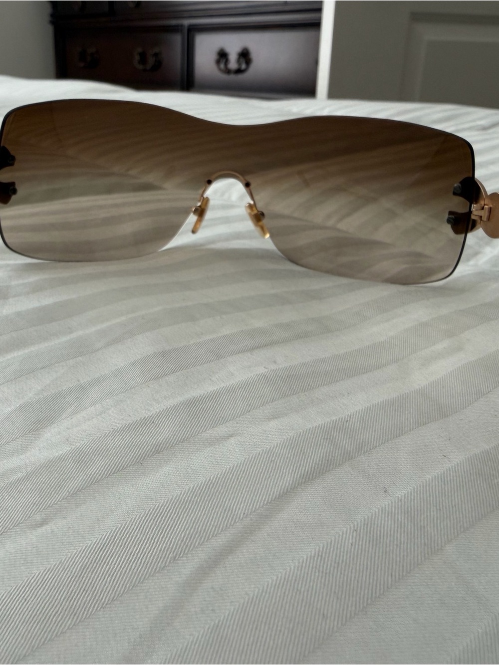 Versace Brown Gradient Shield Sunglasses - Picture 2 of 9
